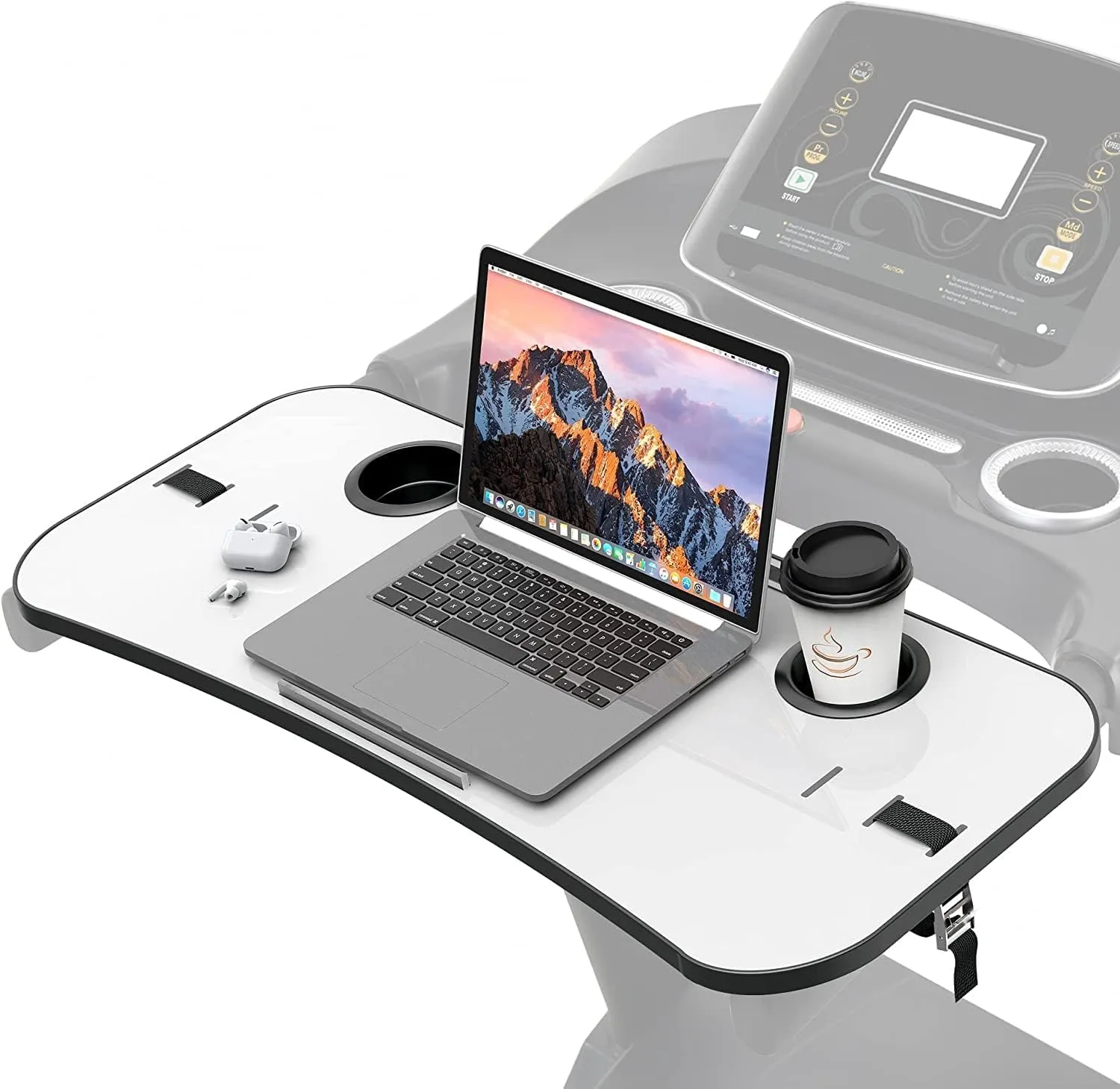 Treadmill Desk Attachment 36 Inches Tread Tray Workstation, Laptop Stand Holder for Notebooks, Tablets, Phone,Cup,Ergonomic Platform with Cooling Holes & Edge Protector