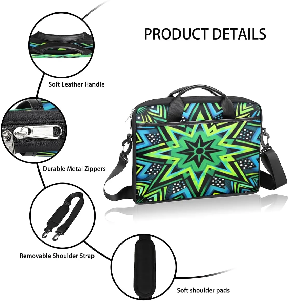 Tree Fun Design Laptop Shoulder Bag for Tablet Computer Notebook Sleeve Messenger Carrying Case Briefcase Tote