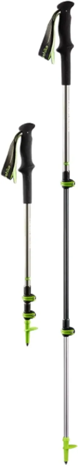 Trekking Poles,Telescopic Lightweight, Walking Sticks for Hiking with Adjustable Wrist Strap Extended Handle for Men and Women. (Color : Silver)