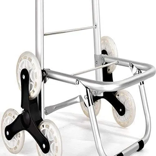 Trolley Multi-Function Shopping Cart Aluminum Alloy Folding Climbing Large Capacity Light Weight Wheeled Trolley Push Cart Bag with Wheels Luggage Trolley Storage Hand Trucks,Coffee Color(R