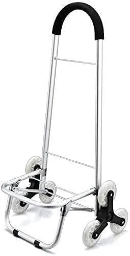 Trolley Multi-Function Shopping Cart Aluminum Alloy Folding Climbing Large Capacity Light Weight Wheeled Trolley Push Cart Bag with Wheels Luggage Trolley Storage Hand Trucks,Coffee Color(R