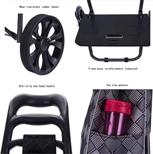 Trolley Multi-Function Shopping Cart Large Capacity Light Weight Wheeled Trolley Push Cart Bag with Wheels Pattern Storage Hand Trucks,Red