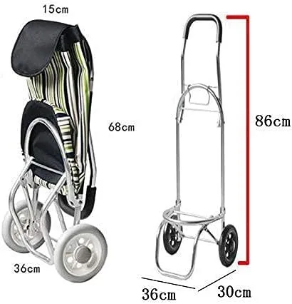 Trolley Multi-Function Shopping Cart Large Capacity Light Weight Wheeled Trolley Push Cart Bag with Wheels Storage Hand Trucks,Coffee Mickey
