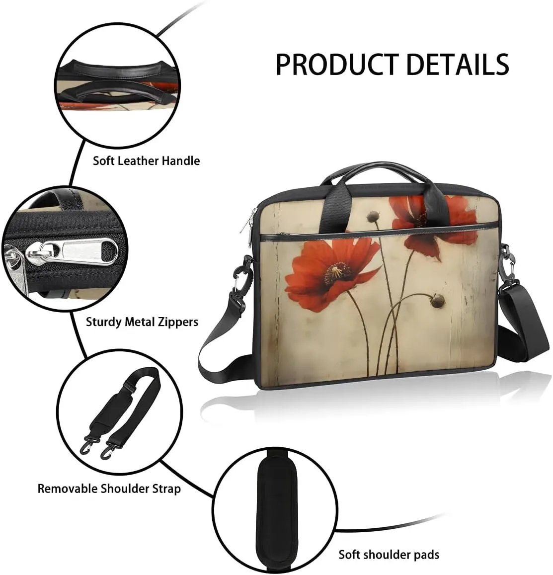 Tropical Beach 15 Inch Laptop Bag Women Men Laptop Carrying Case