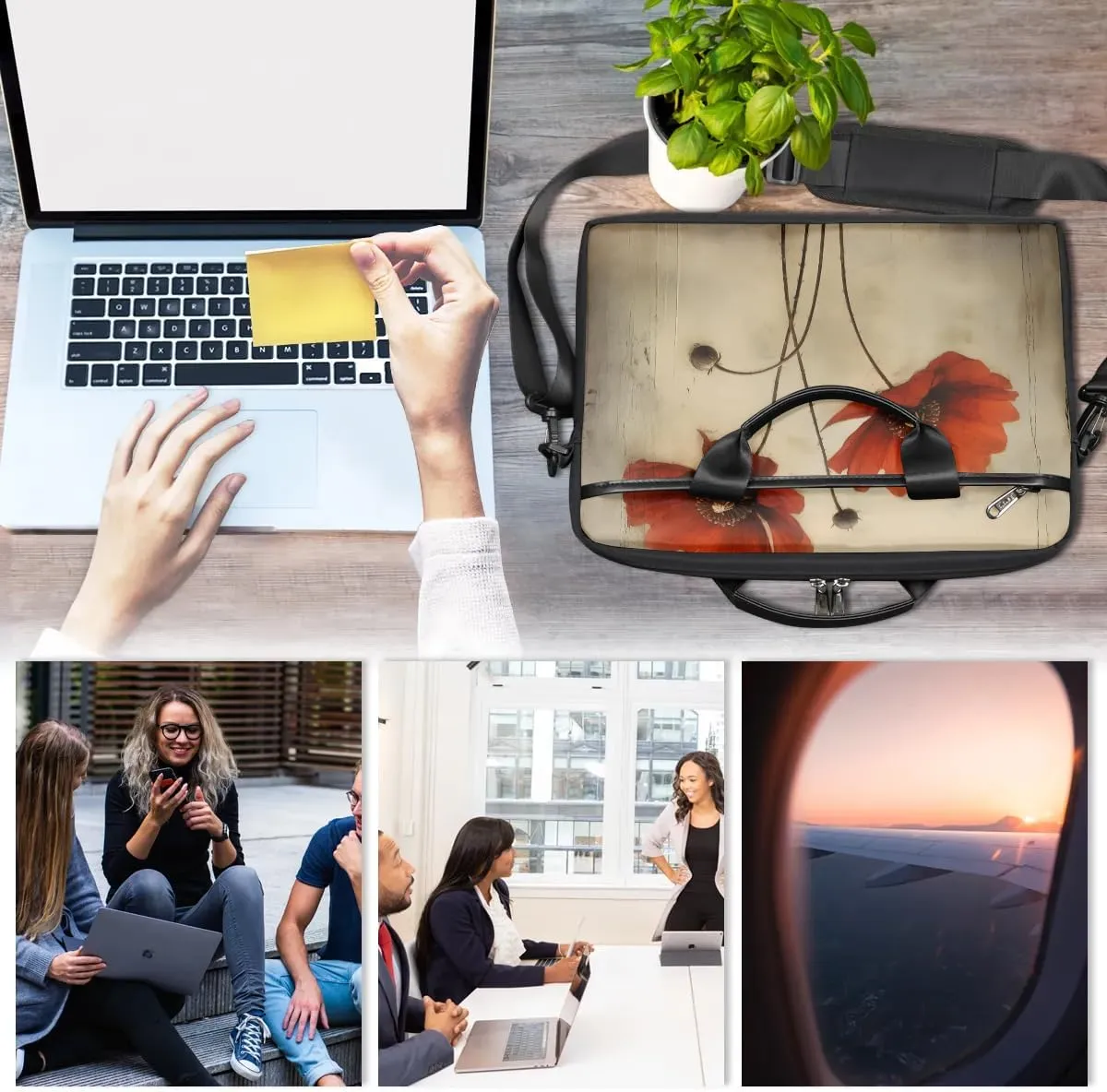 Tropical Beach 15 Inch Laptop Bag Women Men Laptop Carrying Case