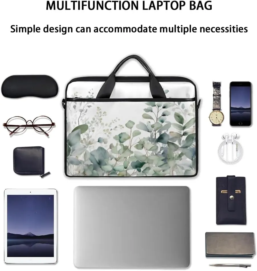 Tropical Palm Leaves Print 15 Inch Laptop Bag Women Men Laptop Carrying Case
