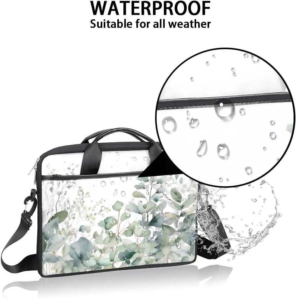 Tropical Palm Leaves Print 15 Inch Laptop Bag Women Men Laptop Carrying Case