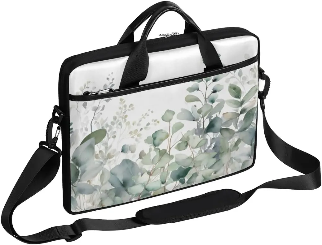 Tropical Palm Leaves Print 15 Inch Laptop Bag Women Men Laptop Carrying Case
