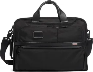 TUMI - Alpha Slim Three Way Briefcase - Versatile Travel Laptop Briefcase, Laptop Backpack, Laptop Tote Bag - TUMI Tracer - Black