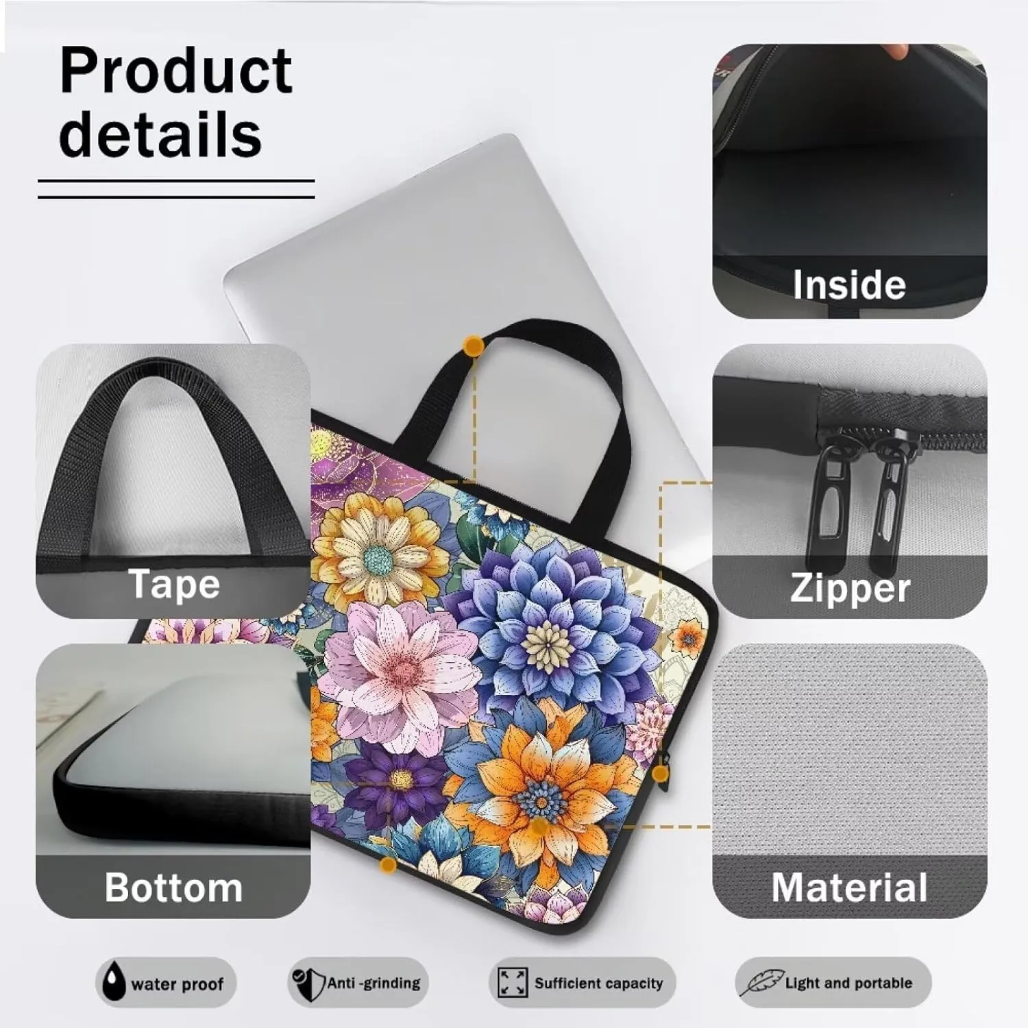 Uasibuni Cute Laptop Tote Bag 17In Laptop Sleeve Case Laptop Case Laptop Bag Gift for Women Men