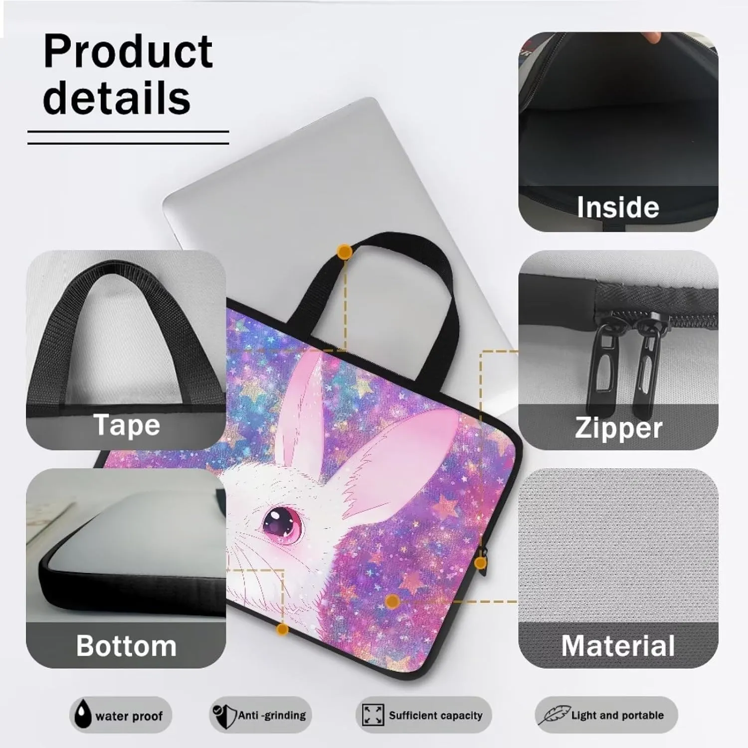 Uasibuni Cute Laptop Tote Bag 17In Laptop Sleeve Case Laptop Case Laptop Bag Gift for Women Men