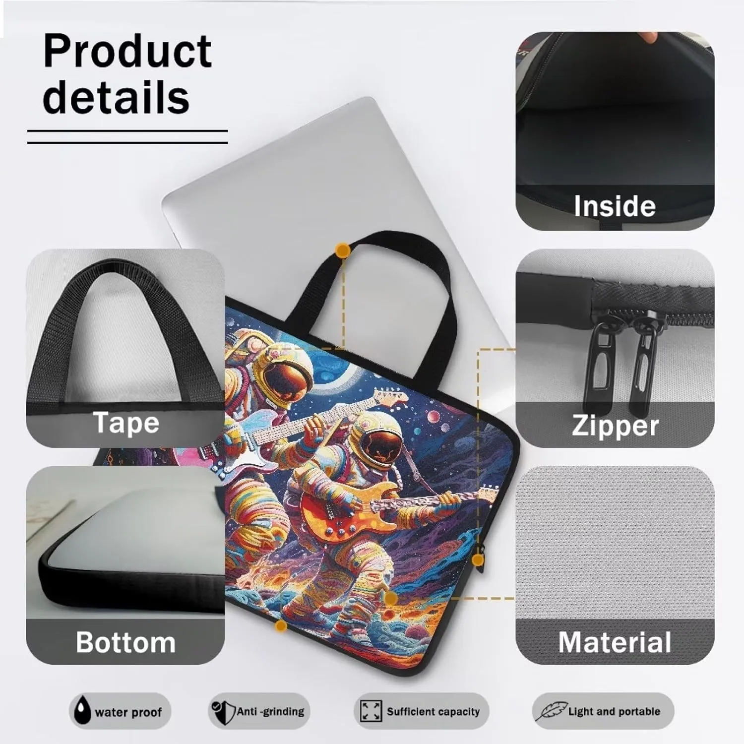Uasibuni Laptop Sleeve Case with Handle for 14/15.6/ 17In Laptop,Laptop Case Cover Cute Laptop Bag for Women Men