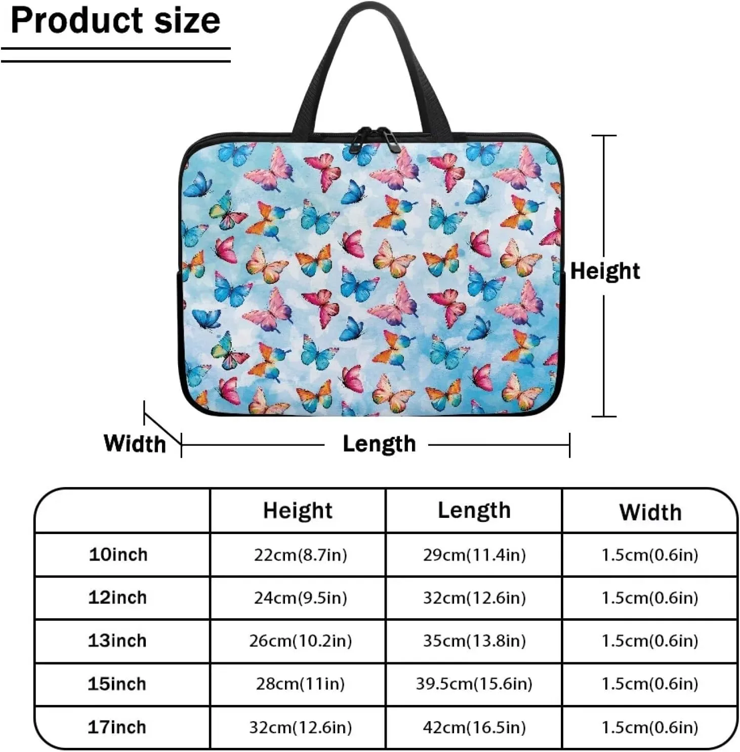 Uasibuni Laptop Sleeve Case with Handle for 14/15.6/ 17In Laptop,Laptop Case Cover Cute Laptop Bag for Women Men
