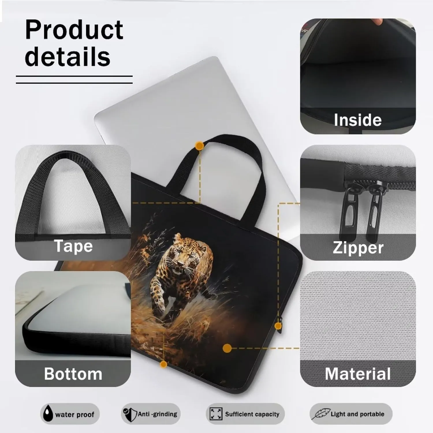 Uasibuni Laptop Sleeve Case with Handle for 14/15.6/ 17In Laptop,Laptop Case Cover Cute Laptop Bag for Women Men