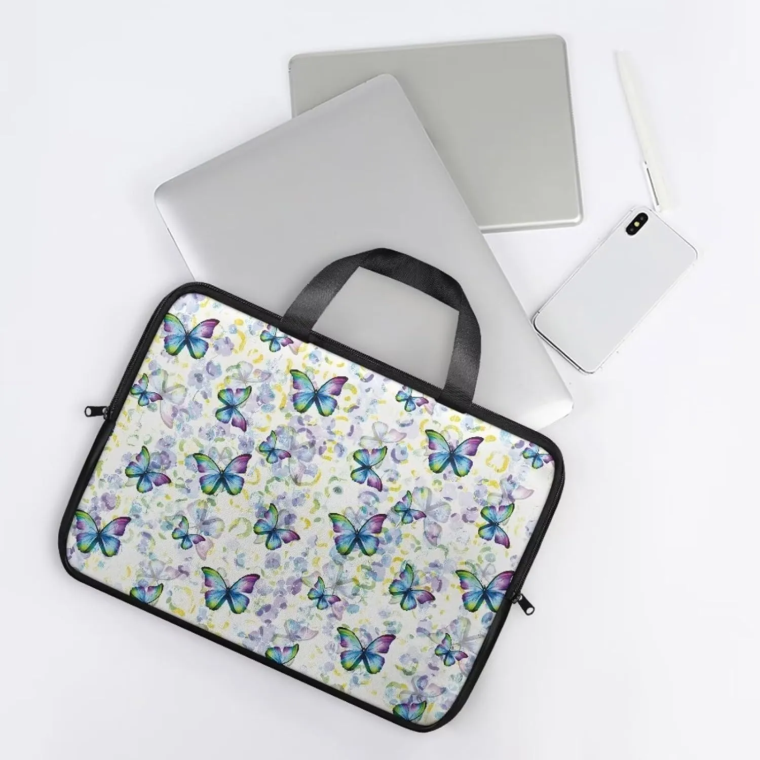 Uasibuni PU Leather Laptop Bag with Handle,Stylish Computer Bag,17.3" Laptop Messenger Bag for Women Men