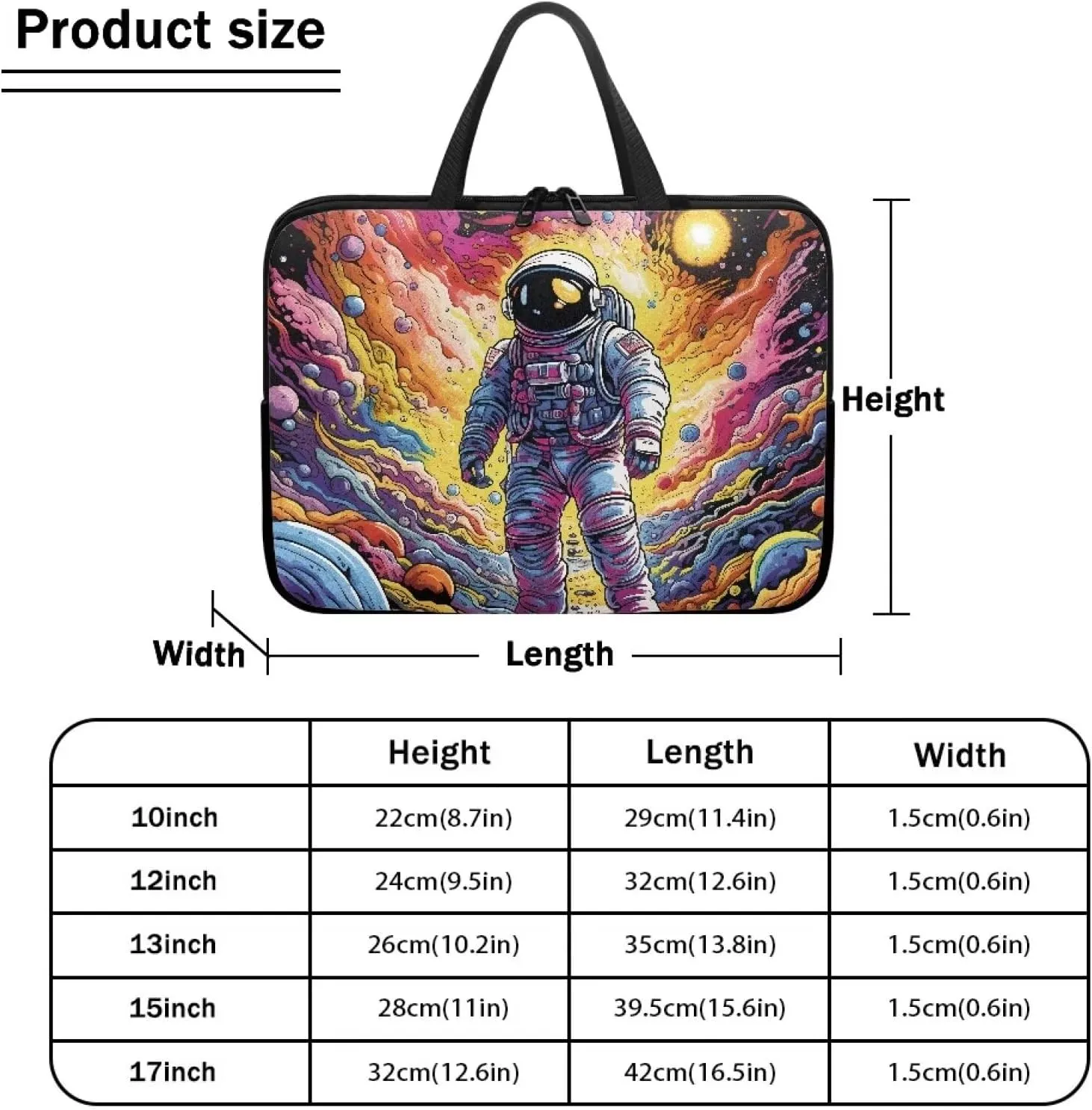 Uasibuni Stylish Laptop Bag for 15-17In Laptops, Cute Laptop Sleeve Bag, Black, Modern, Floral Pattern, Unisex-Adults