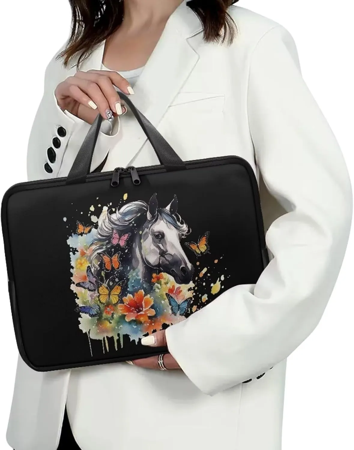 Uasibuni Stylish Laptop Messenger Bag 17.3In,Laptop Case,Personalized PU Leather Laptop Tote Bag