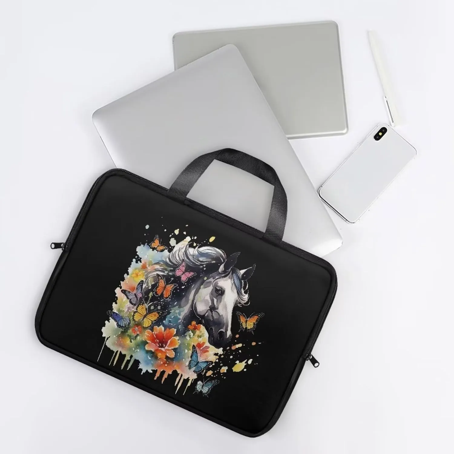 Uasibuni Stylish Laptop Messenger Bag 17.3In,Laptop Case,Personalized PU Leather Laptop Tote Bag