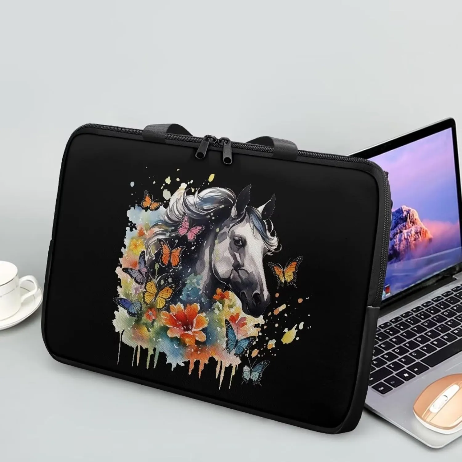Uasibuni Stylish Laptop Messenger Bag 17.3In,Laptop Case,Personalized PU Leather Laptop Tote Bag