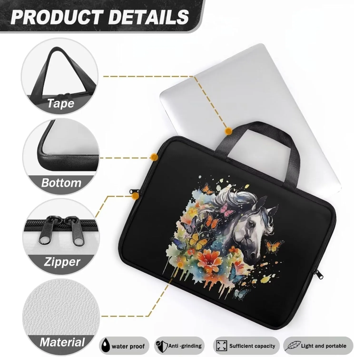 Uasibuni Stylish Laptop Messenger Bag 17.3In,Laptop Case,Personalized PU Leather Laptop Tote Bag