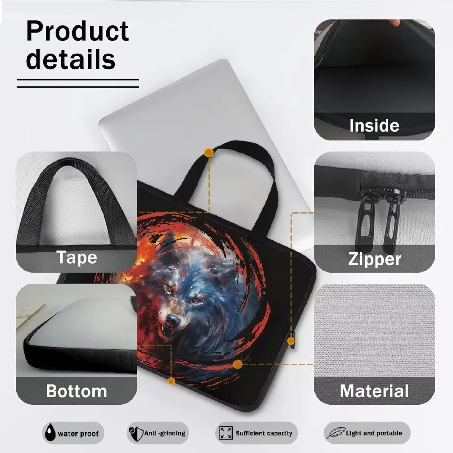 Uasibuni Women Stylish Laptop Bag 15.6 Inch Laptop Sleeve Bag Laptop Messenger Bag Briefcase Laptop Case