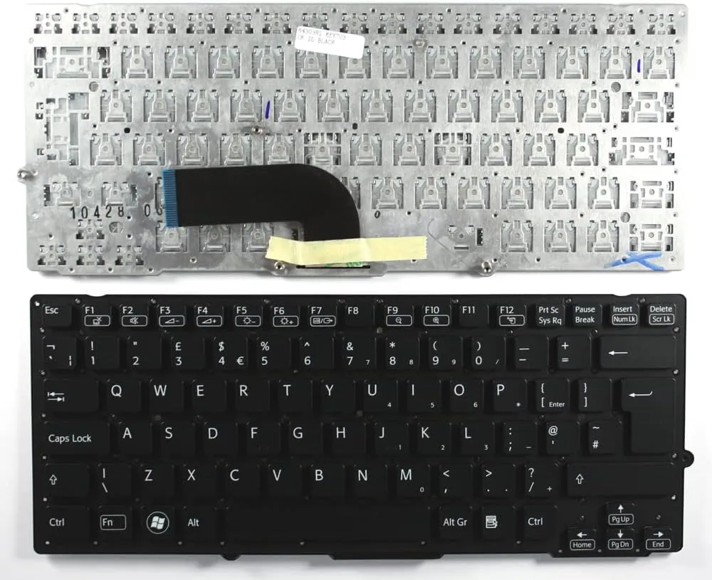 UK Layout Black Replacement Laptop Keyboard Compatible with Sony Vaio VPCSB3V9R/S