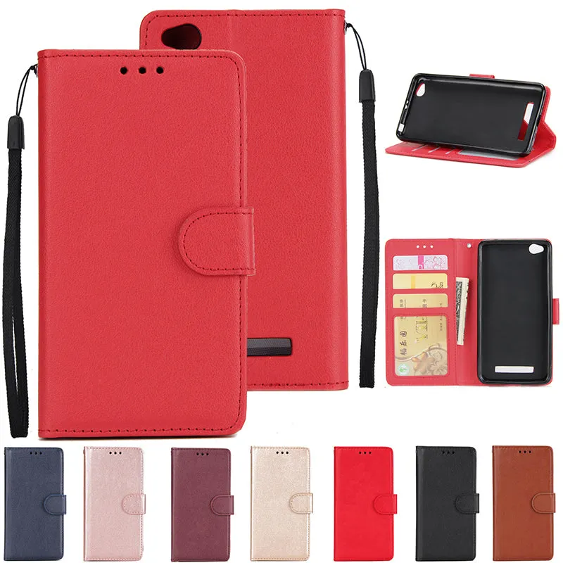 Ultra Slim Shockproof Full Protective Case with Card Wallet Slot for Xiaomi Redmi 5A red