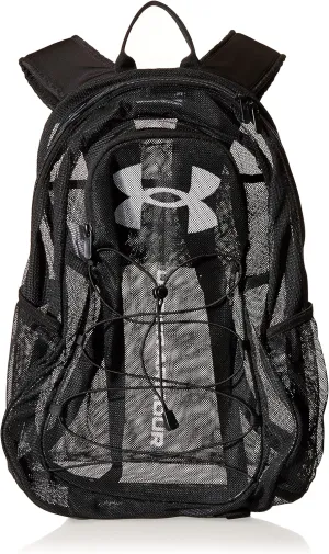 Under Armour Adult Hustle Mesh Backpack , (001) Black / / White , One Size Fits Most