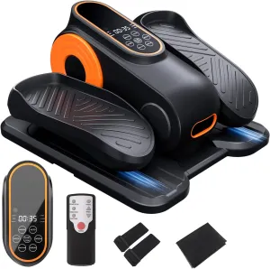 Under Desk Elliptical Machine, Morelax Ellipse Leg Exerciser for Seniors Fully Assembled, Quiet & Portable Electric Seated Pedal Exerciser with Remote Control & 12 Adjustable Speeds