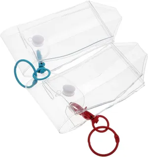 Uonlytech 2Pcs Clear Figure Display Bag with Keychain Portable Doll Storage Pouch for Collectibles Durable and Protective Hanging Organizer for School and Travel