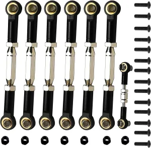 Upgrade 80-102mm Steel Turnbuckles/Camber Link for 1/10 Traxxas Slash 2WD, Rustler 2WD, Stampede/VXL, Nitro Rustler/Slash,Bandit/VXL RC Car Parts. Black
