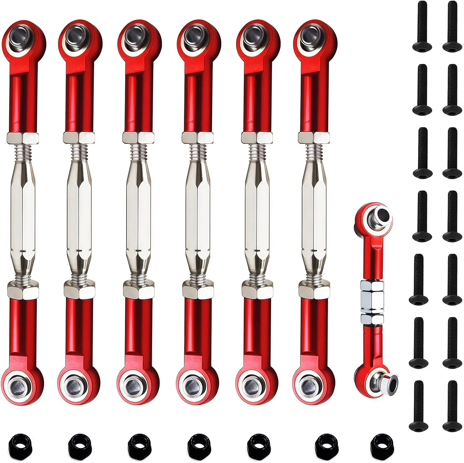 Upgrade XZSNLYZ Metal Turnbuckles/Camber Link for 1/10 Traxxas Slash 2WD/4X4, Rustler 2WD/4X4, Hoss 4x4, Stampede 4X4/2WD VXL, Nitro Slash/Rustler,Bandit/VXL RC Car Parts. RED