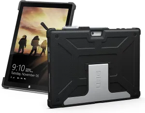 URBAN ARMOR GEAR UAG Designed for Microsoft Surface Pro 7 Plus, Pro 7, Pro 6, Pro 5th Gen (2017) (LTE), Pro 4 Feather-Light Rugged Black Aluminum Stand Military Drop Tested Case