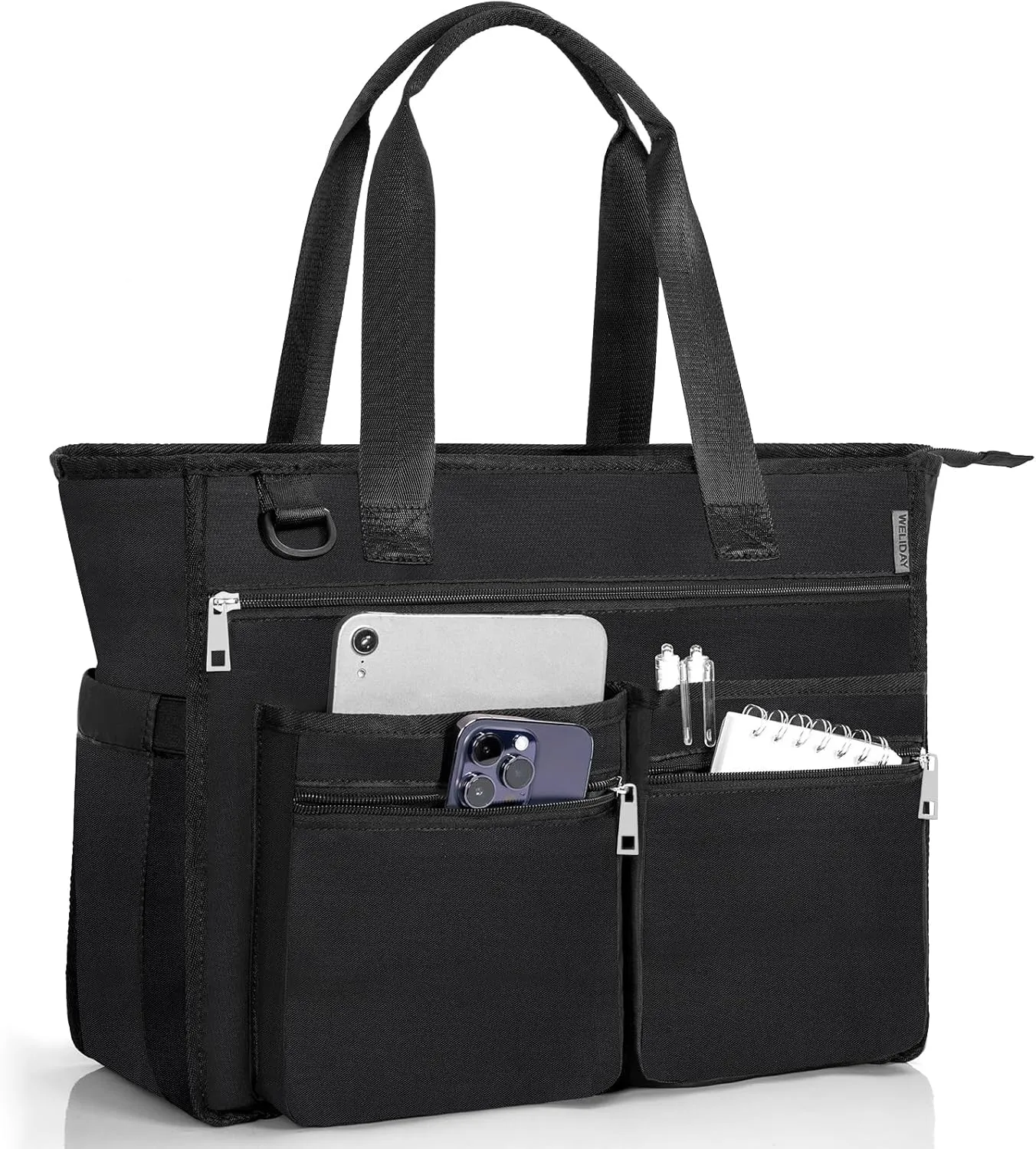 Utility Tote Bag For Women, Teacher Shoulder Bag with Multiple Pockets, Laptop Handbag with Zipper for Gym, Work