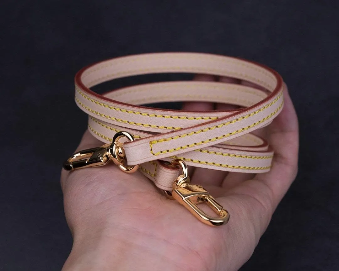 Vachetta Leather Strap for Shoulder Bag Long Cross Body Strap for Small Bags Pochette Mini NM Eva Favorite PM MM (Vachetta Strap 47 inches(120cm))