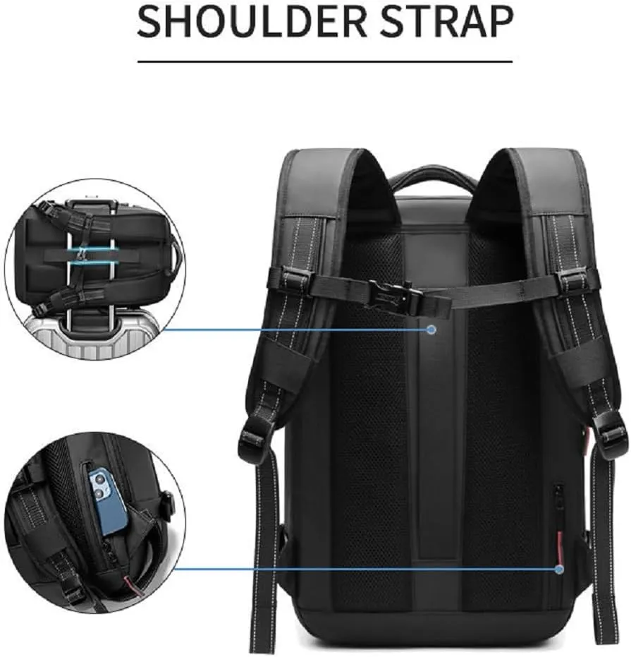 Vacpack Backpack, Vacpack Vacuum Backpack Luggage, Waterproof And Anti-Theft Expandable Large Capacity (Blue-B Vacuum Pump)