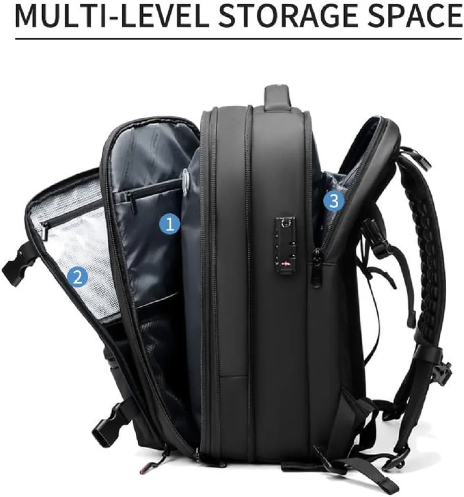 Vacpack Backpack, Vacpack Vacuum Backpack Luggage, Waterproof And Anti-Theft Expandable Large Capacity (Blue-B Vacuum Pump)