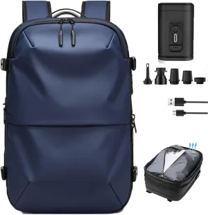 Vacpack Backpack, Vacpack Vacuum Backpack Luggage, Waterproof And Anti-Theft Expandable Large Capacity (Blue-B Vacuum Pump)