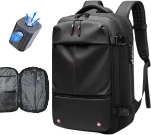 Vacpack Backpack with Pump, Airback Vacuum Seal Compression Vacpack, 17”Laptop Vacuum Backpack Travel with TSA Lock