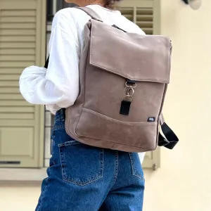 Vegan Suede Medium Students Backpack
