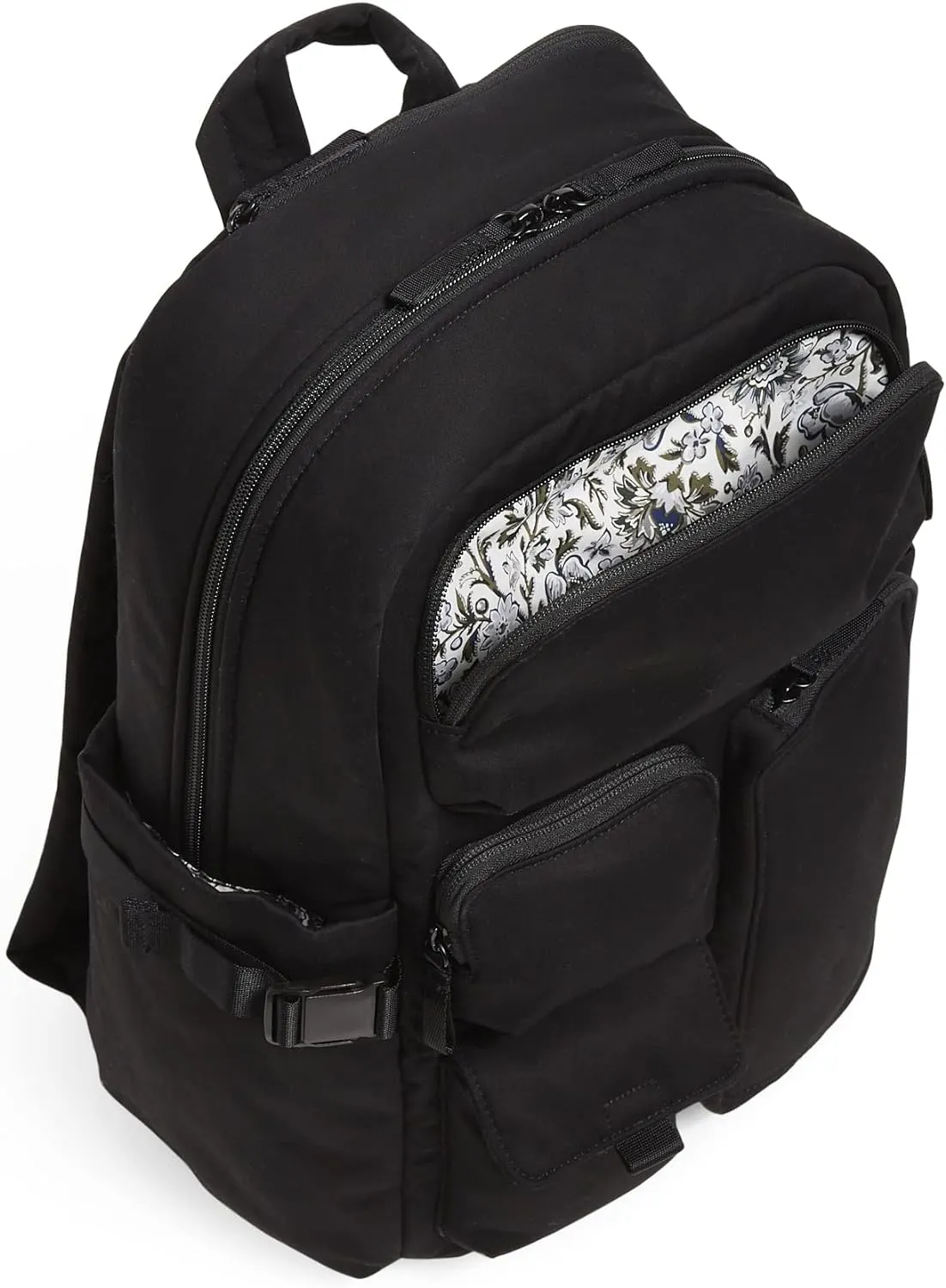 Vera Bradley Women's Cotton Utility Large Backpack, Black, One Size