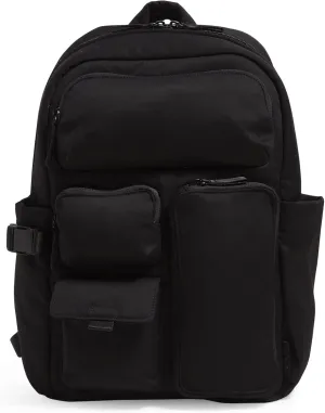 Vera Bradley Women's Cotton Utility Large Backpack, Black, One Size