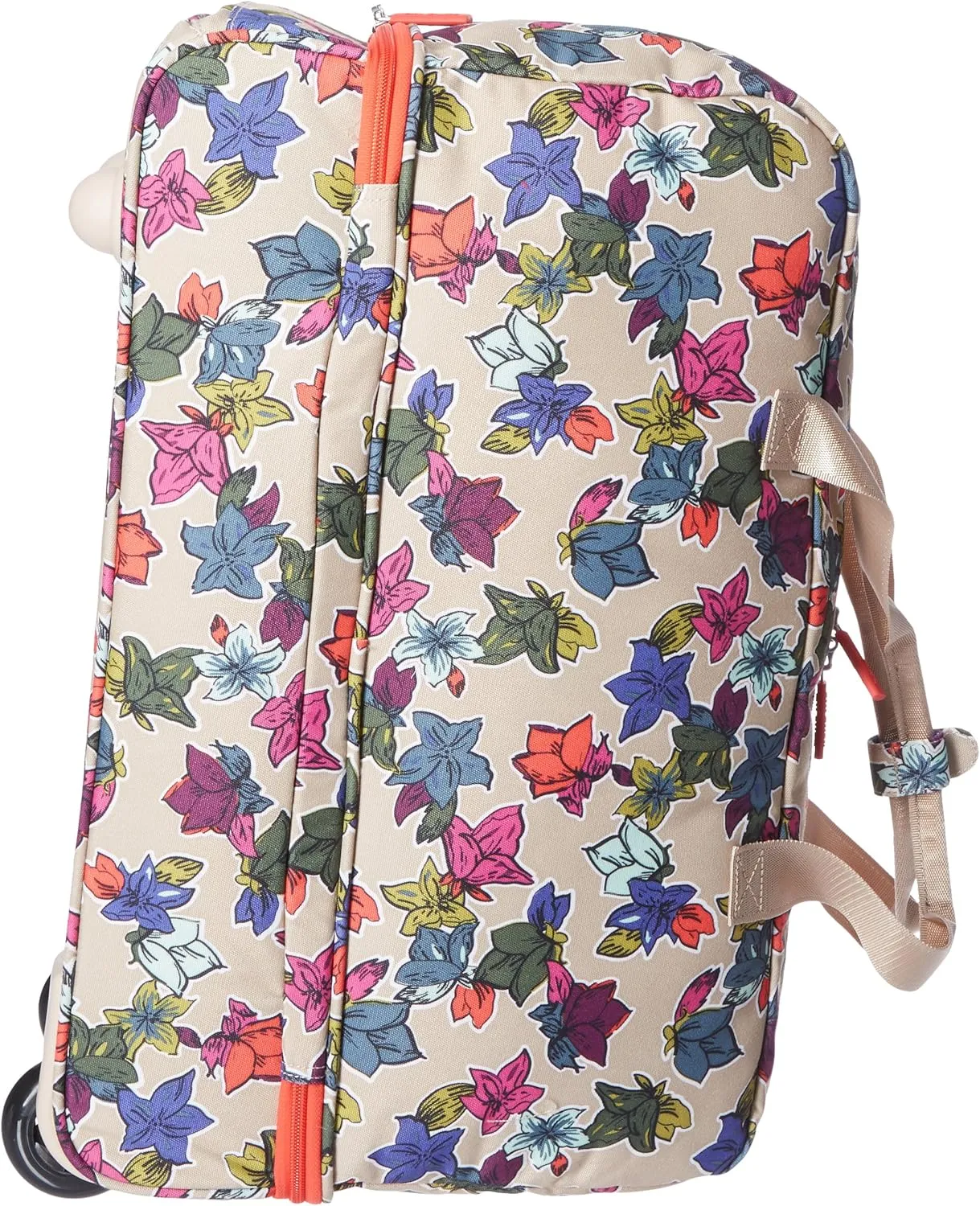 Vera Bradley Women's Lighten Up Wheeled Duffle Carry-on Luggage, Falling Flowers Neutral, One Size