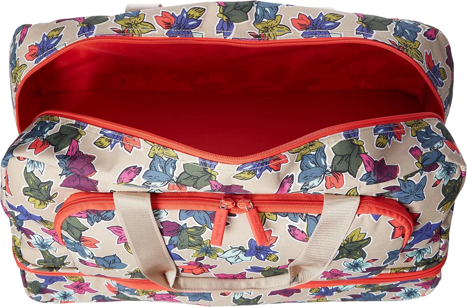 Vera Bradley Women's Lighten Up Wheeled Duffle Carry-on Luggage, Falling Flowers Neutral, One Size