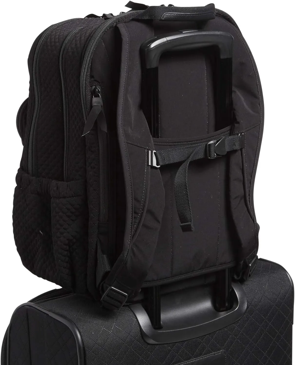 Vera Bradley Women's Microfiber XL Campus Backpack, Classic Black, One Size