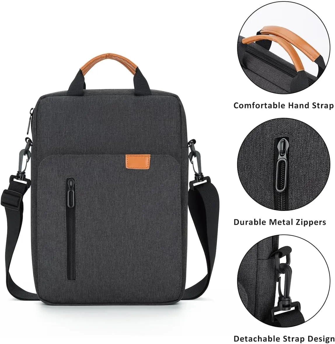 Vertical Laptop Case Computer Bag for 14 Inch MacBook Pro M1 M2 M3 M4 Computer Notebook, Waterproof Protective Lightweight Laptop Computer Cover Bag, Deep Gray