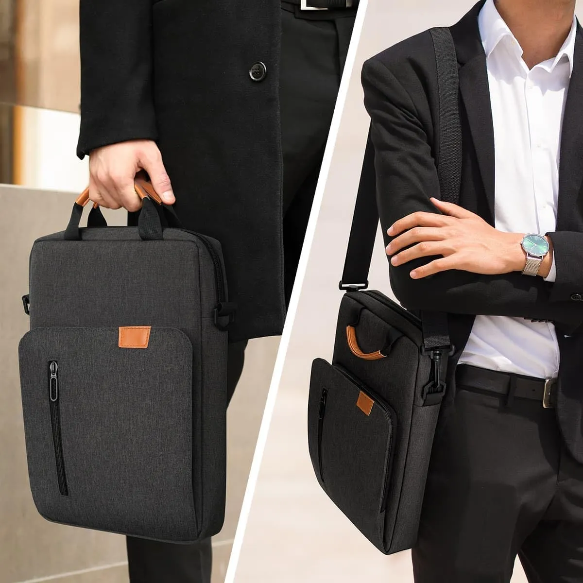 Vertical Laptop Case Computer Bag for 14 Inch MacBook Pro M1 M2 M3 M4 Computer Notebook, Waterproof Protective Lightweight Laptop Computer Cover Bag, Deep Gray