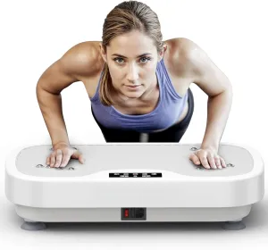 Vibration Plate Exercise Machine, Portable Workout Vibration Plate for Lymphatic Drainage, Full Body Vibration Platform Home Fitness Equipment for Men & Women, Grey
