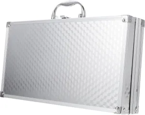 VICASKY Aluminum Briefcase, Silver Carrying Case Laptop Briefcase Hard Briefcases Tool Box for Men Small Aluminum Case Tools Parts and Accessories