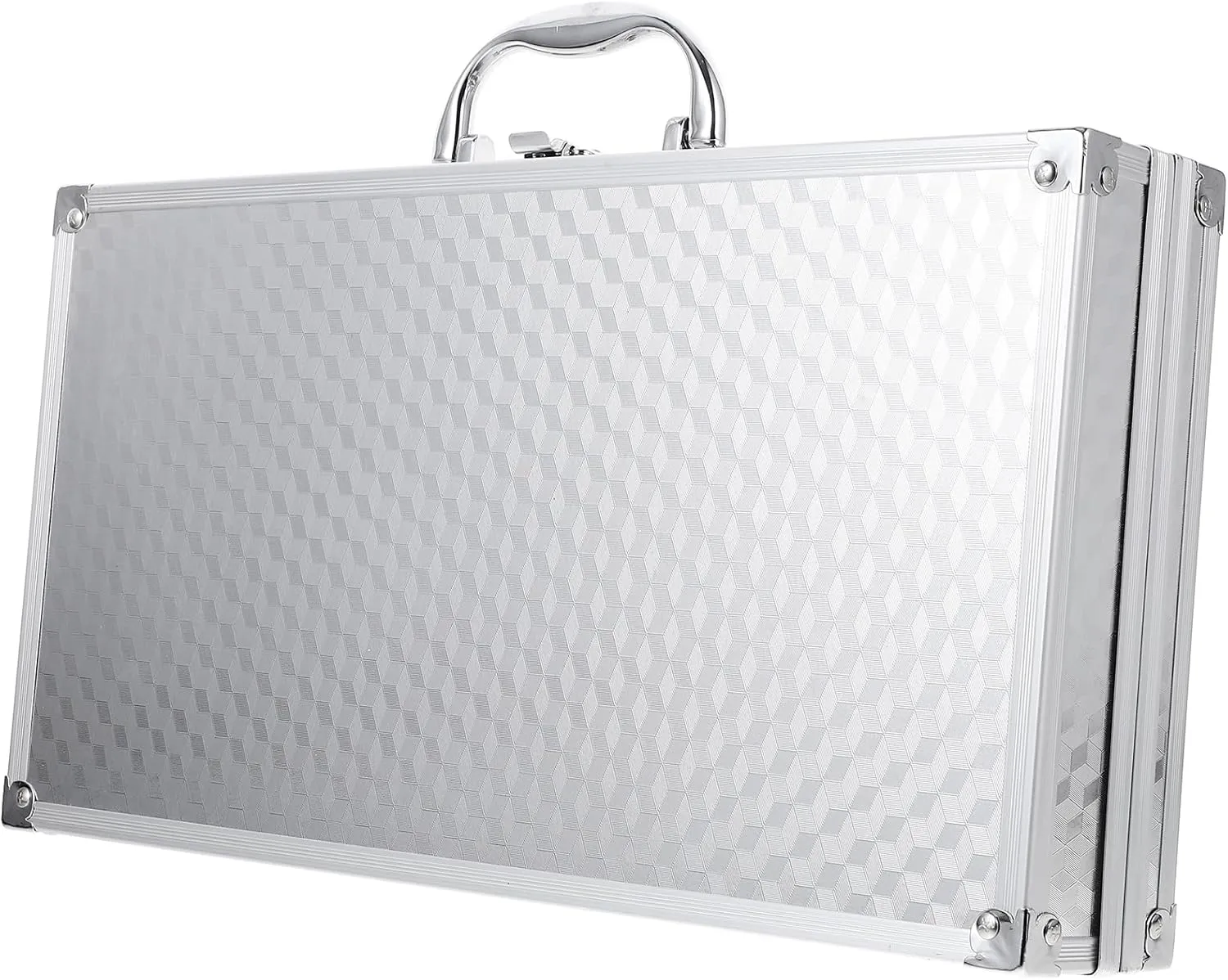 VICASKY Aluminum Briefcase, Silver Carrying Case Laptop Briefcase Hard Briefcases Tool Box for Men Small Aluminum Case Tools Parts and Accessories